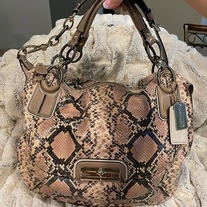 COACH Kristin embossed python leather hobo bag